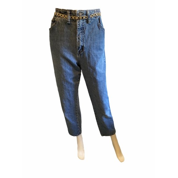 VINTAGE LEE ELASTIC WAIST HI-RISE JEANS SZ 10S - Picture 1 of 12